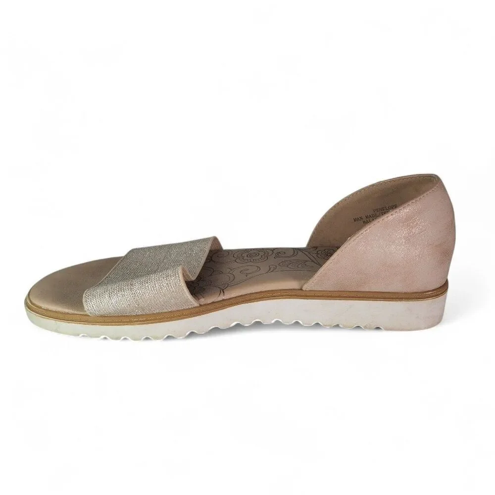 Mootsies Tootsies Penelope Open Toe Sandal Flats Shimmer Gold Women's‎ 8.5M